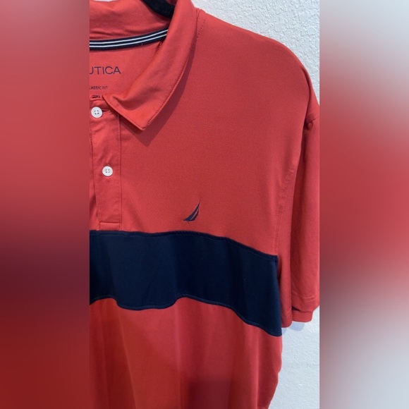 Nautica Color Block Classic Fit Shirt Sporty Design - Picture 3 of 11